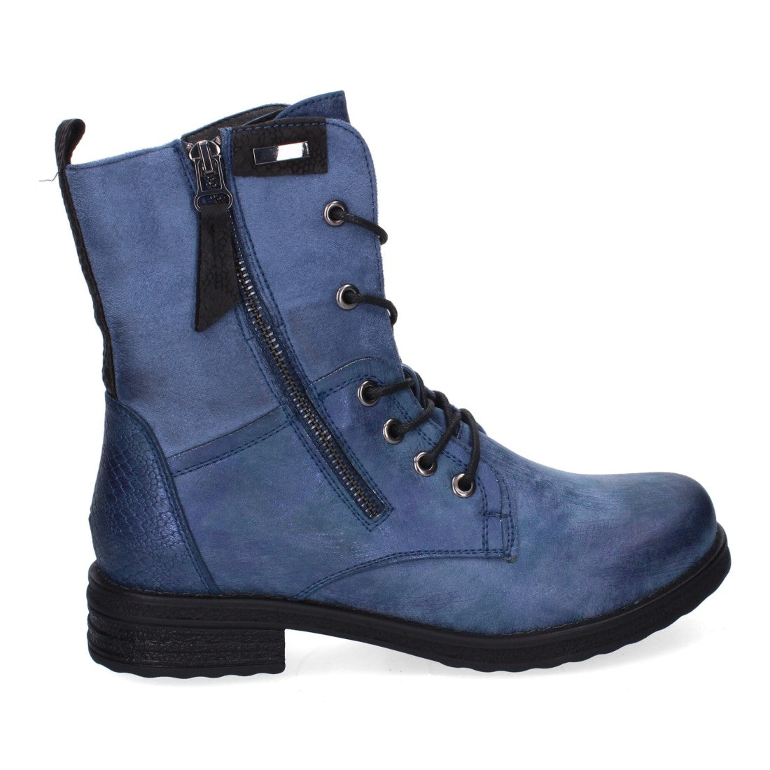 Elegante blaue Stiefel mit Absatz