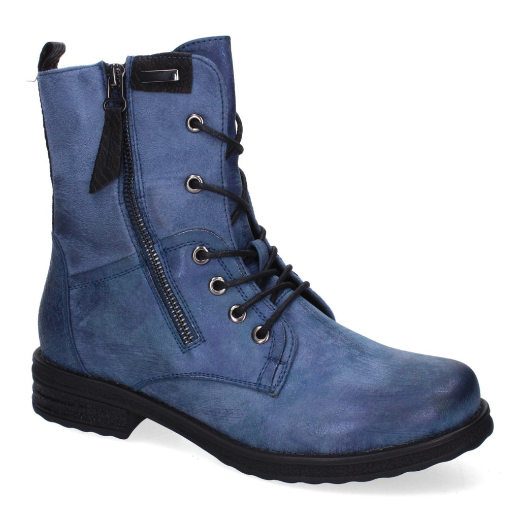 Elegante blaue Stiefel mit Absatz