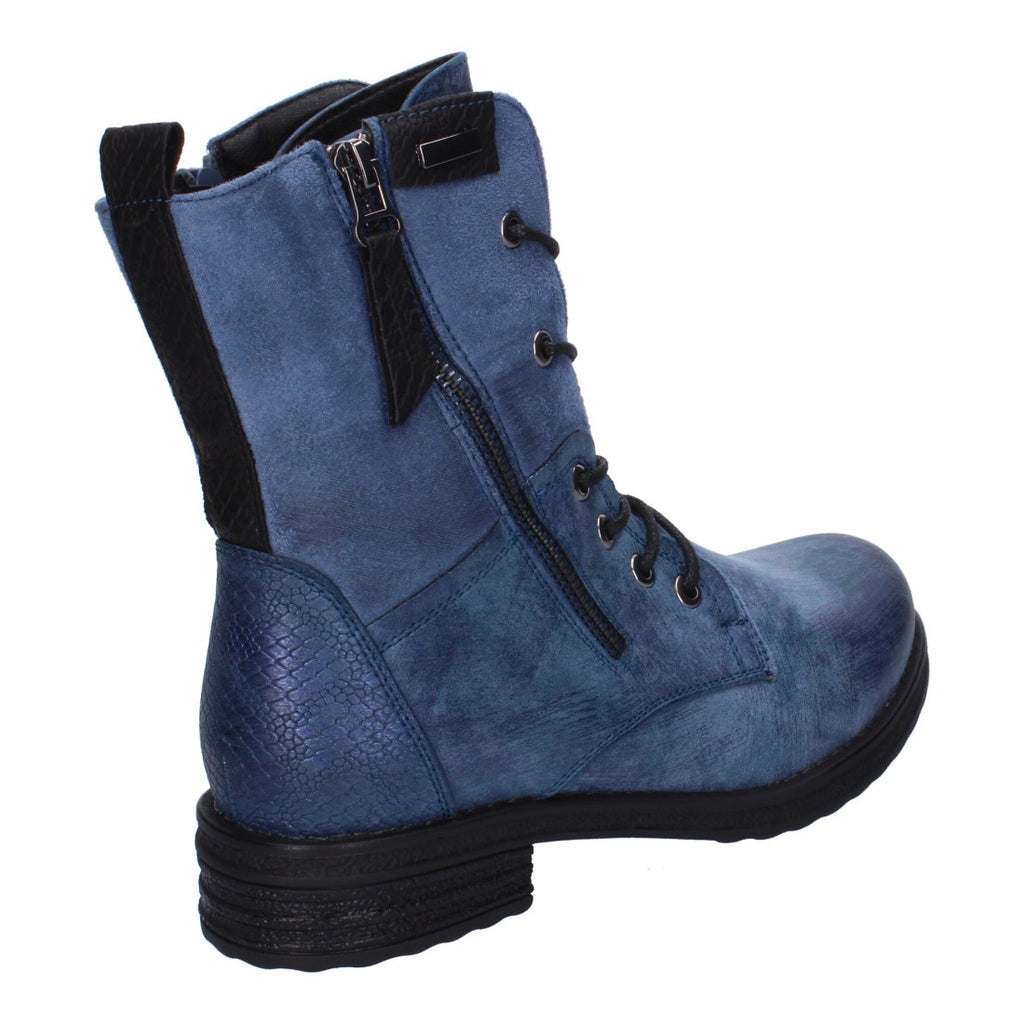 Elegante blaue Stiefel mit Absatz