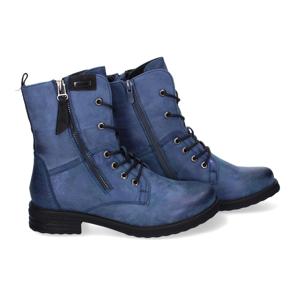 Elegante blaue Stiefel mit Absatz