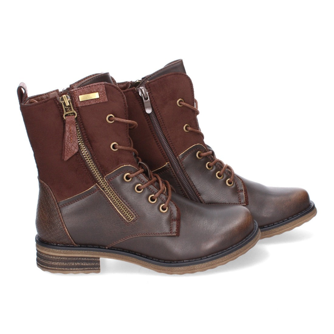 Elegante braune Stiefel mit Absatz