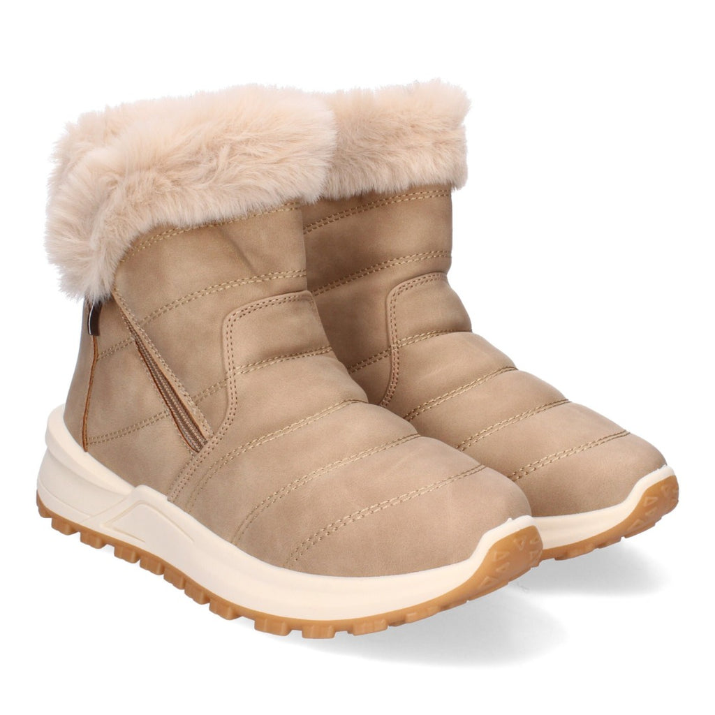 Elegante khakifarbene Stiefeletten mit Absatz