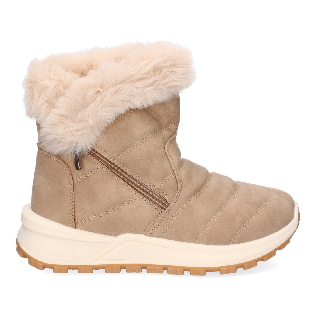 Elegante khakifarbene Stiefeletten mit Absatz