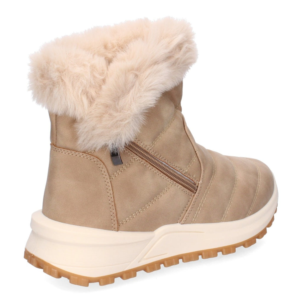 Elegante khakifarbene Stiefeletten mit Absatz