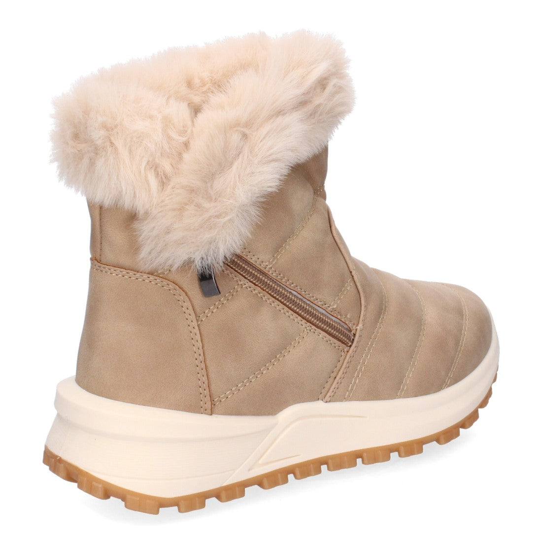 Elegante khakifarbene Stiefeletten mit Absatz