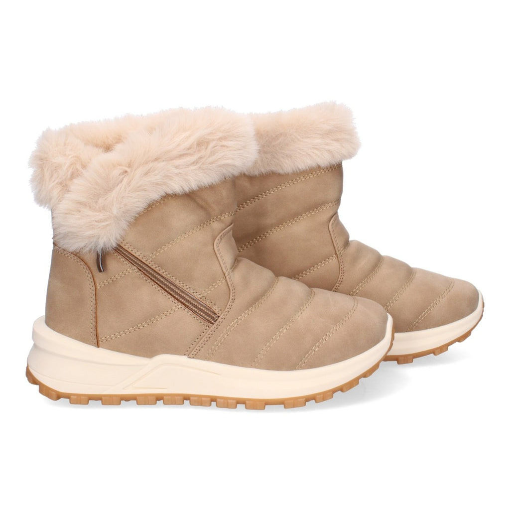 Elegante khakifarbene Stiefeletten mit Absatz