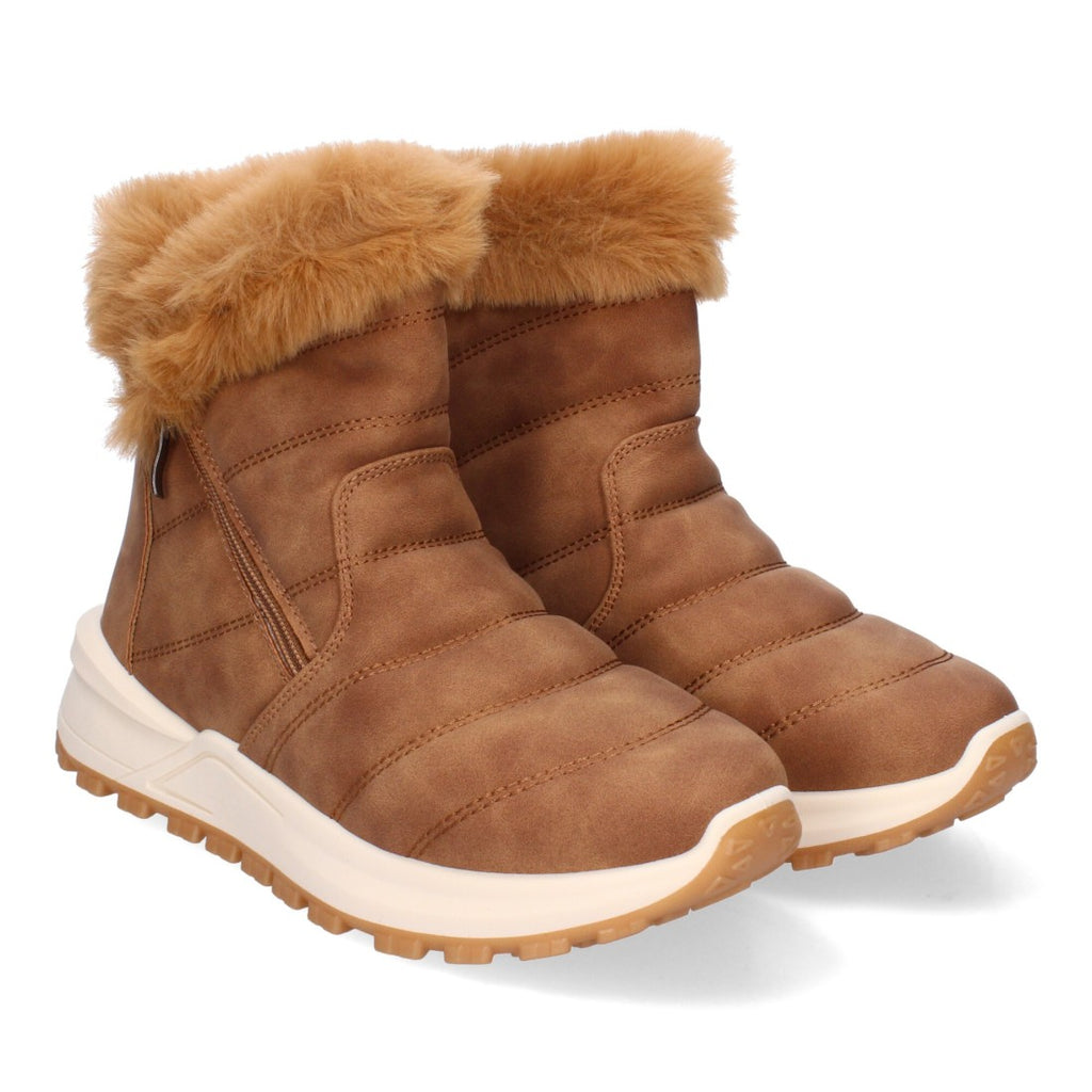 Elegante kamelfarbene Stiefel mit Absatz
