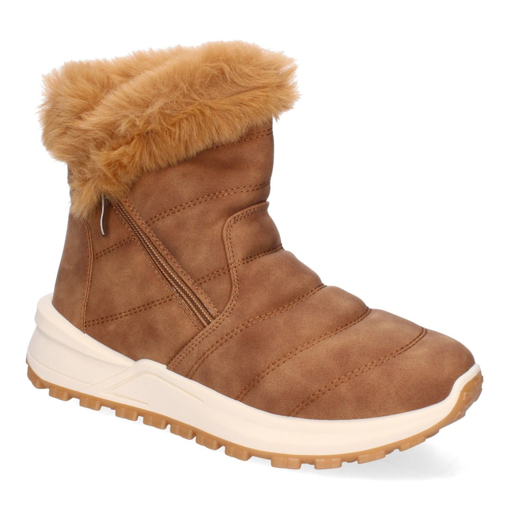 Elegante kamelfarbene Stiefel mit Absatz
