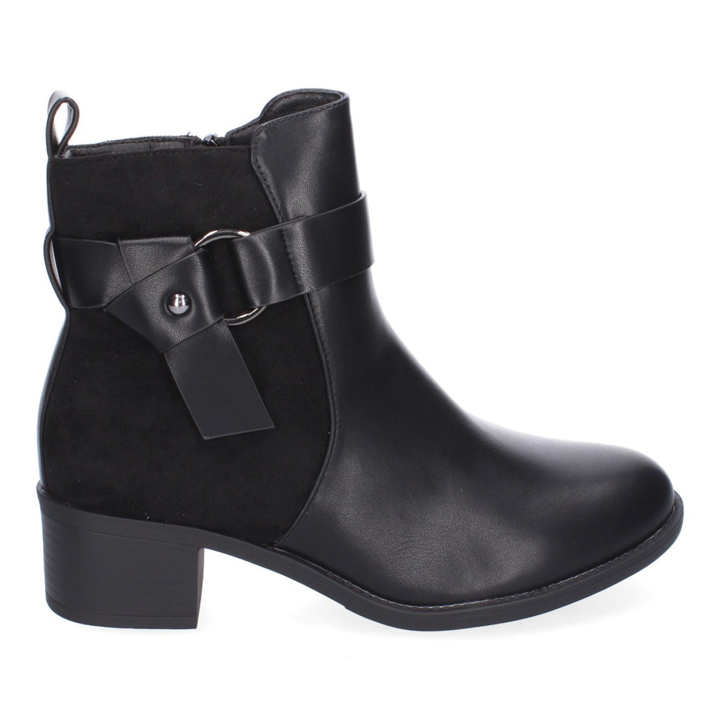 Botines Elegantes Negro con Detalles Distintivos