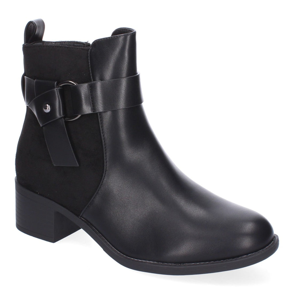 Botines Elegantes Negro con Detalles Distintivos