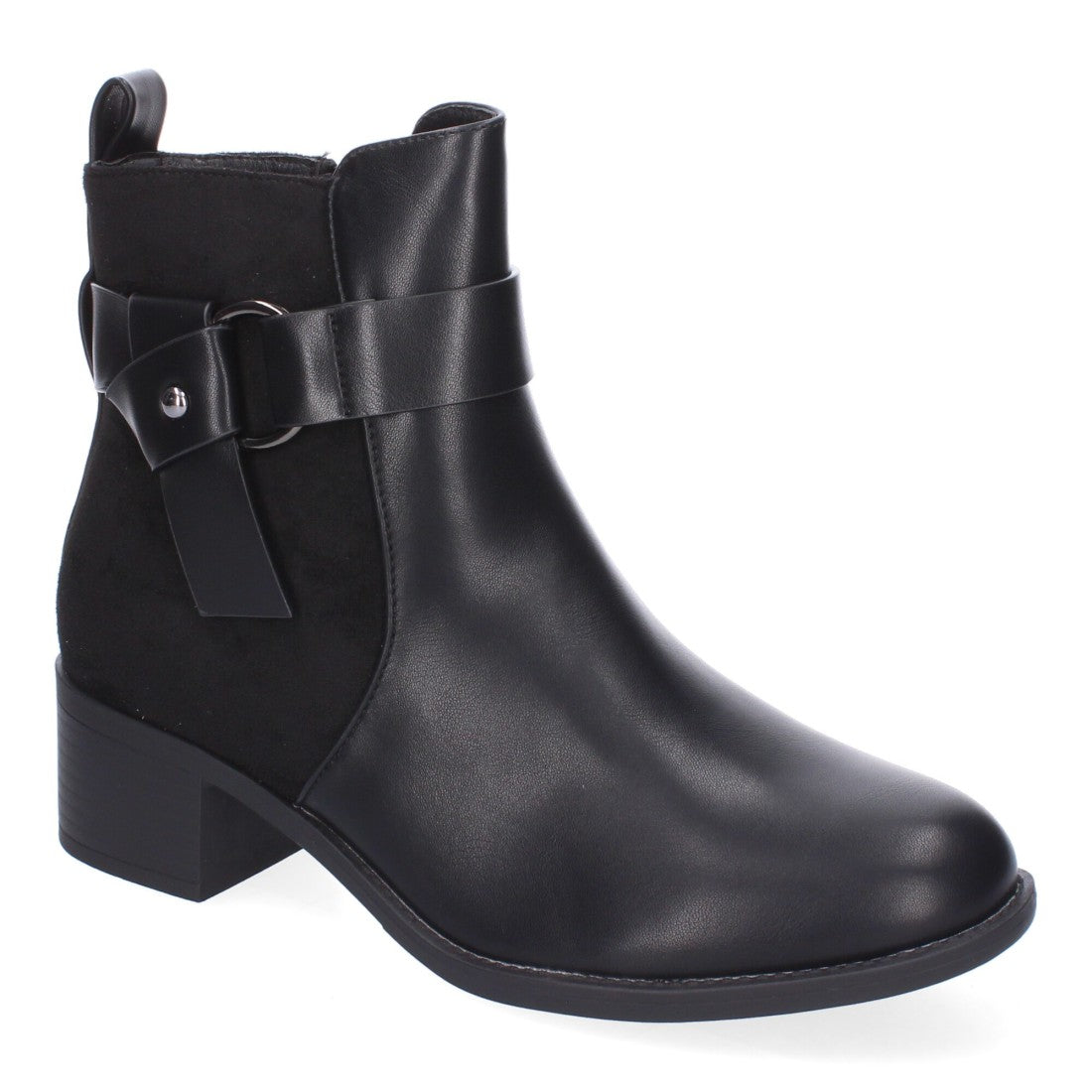 Botines Elegantes Negro con Detalles Distintivos
