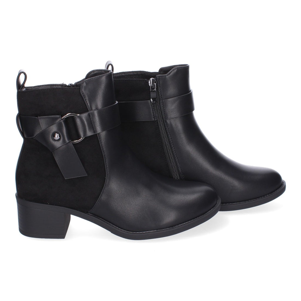 Botines Elegantes Negro con Detalles Distintivos