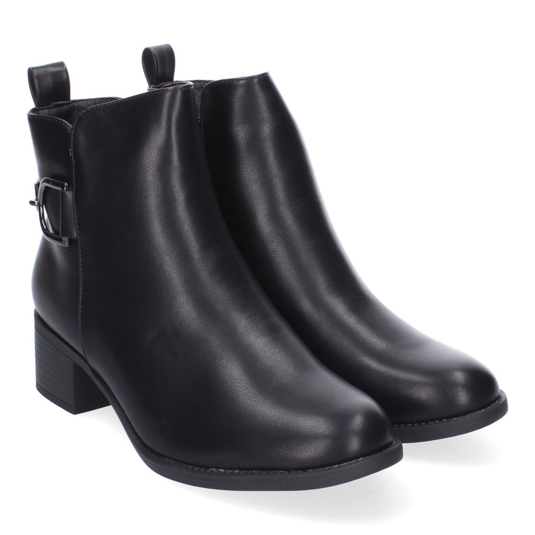 Botines Elegantes Negro con Detalles Distintivos