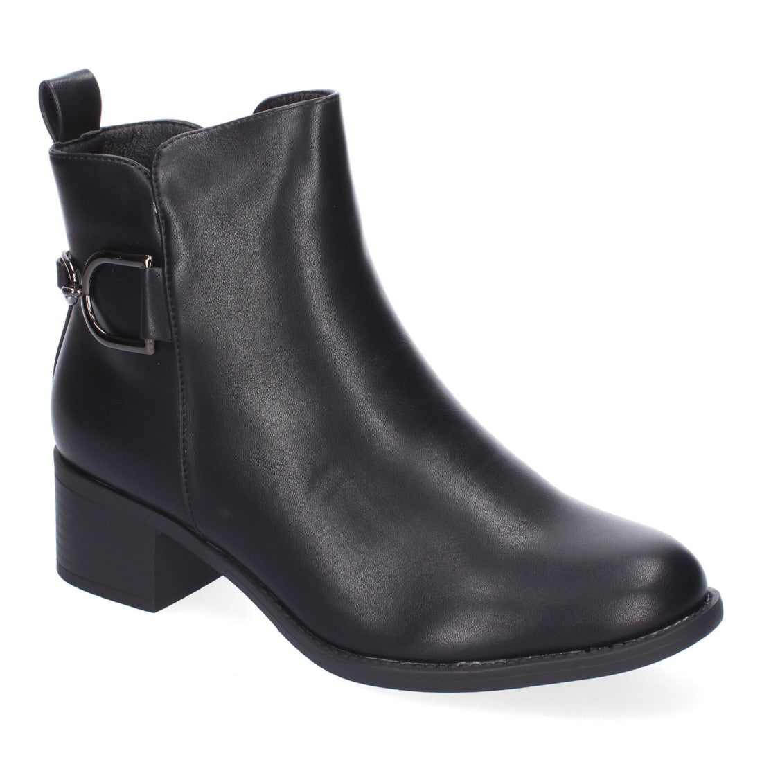 Botines Elegantes Negro con Detalles Distintivos