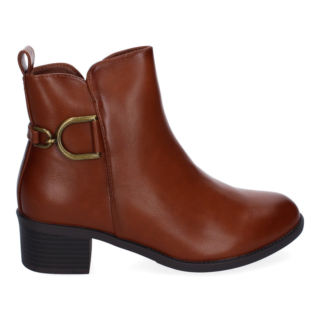 Botines Elegantes Camel con Detalles Distintivos
