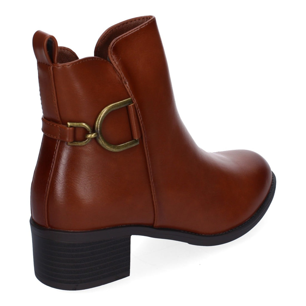 Botines Elegantes Camel con Detalles Distintivos