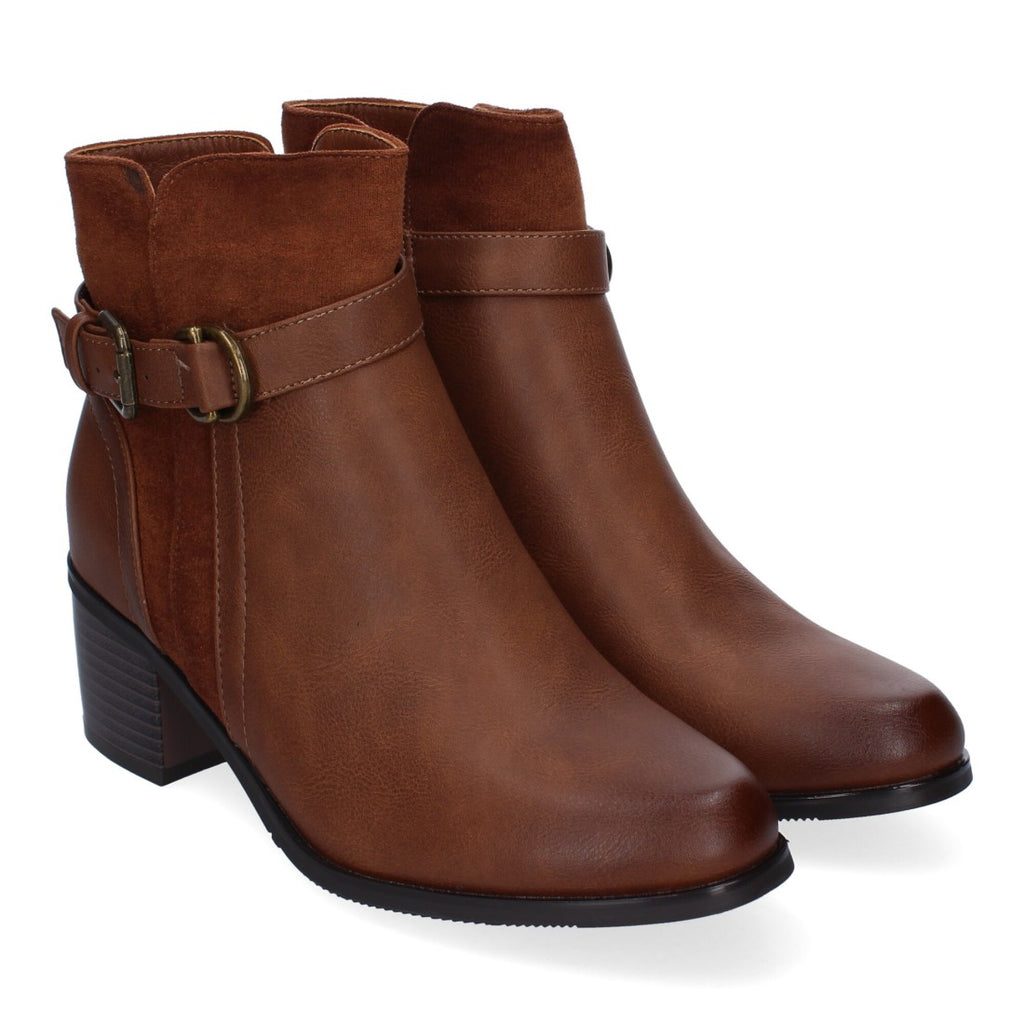 Botines Elegantes Kaki con Detalles Distintivos