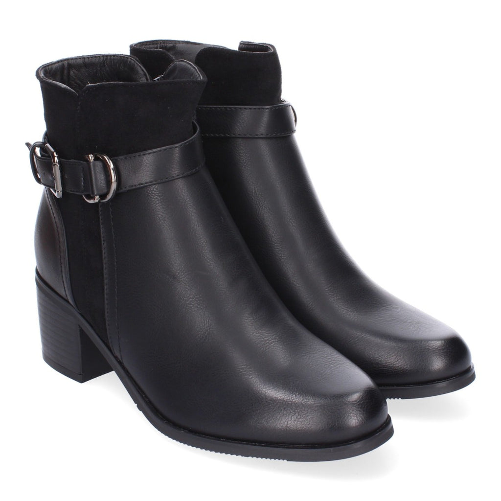 Botines Elegantes Negro con Detalles Distintivos