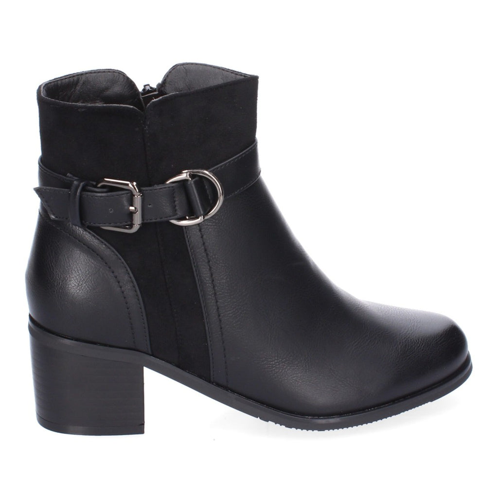 Botines Elegantes Negro con Detalles Distintivos