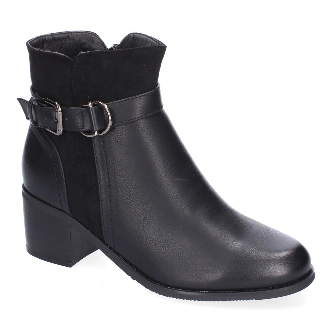 Botines Elegantes Negro con Detalles Distintivos