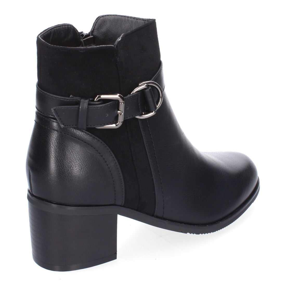 Botines Elegantes Negro con Detalles Distintivos