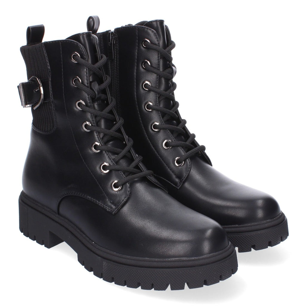 Botines Elegantes Negro con Detalles Distintivos