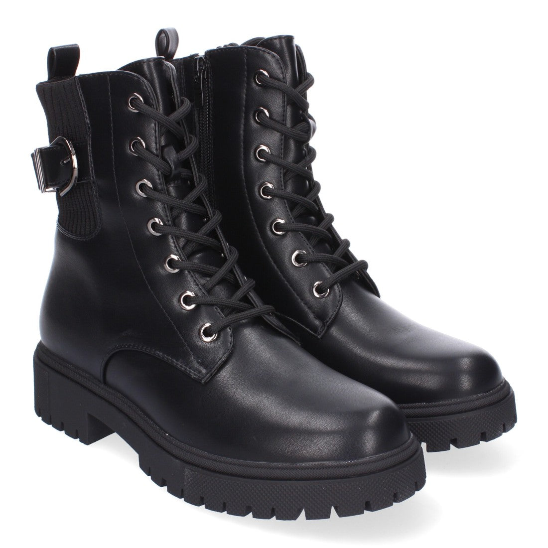 Botines Elegantes Negro con Detalles Distintivos