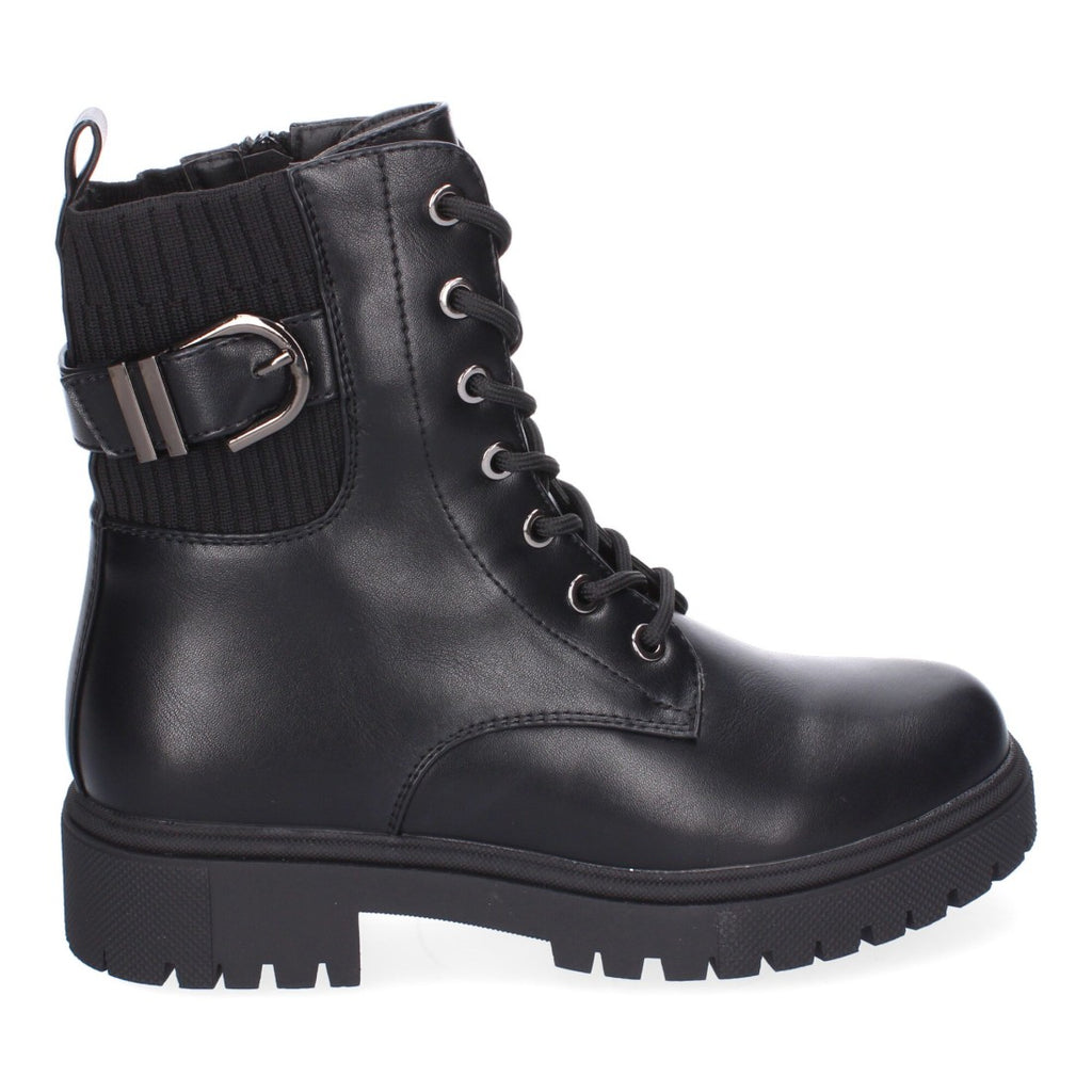 Botines Elegantes Negro con Detalles Distintivos