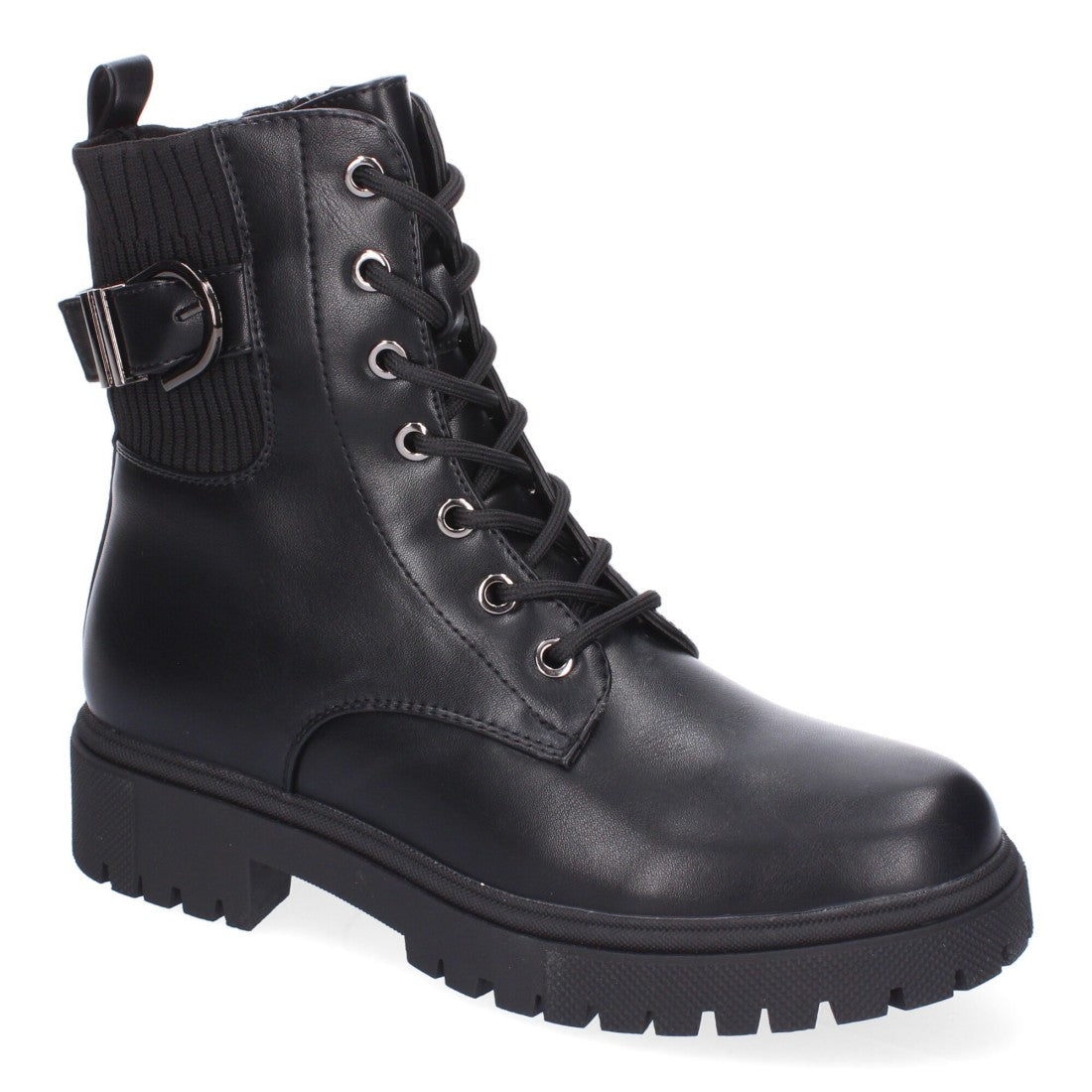 Botines Elegantes Negro con Detalles Distintivos