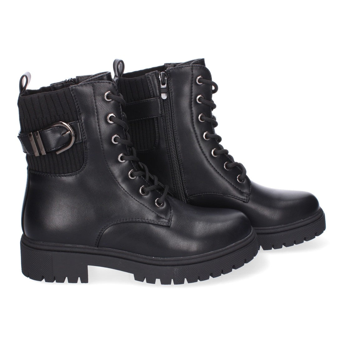 Botines Elegantes Negro con Detalles Distintivos