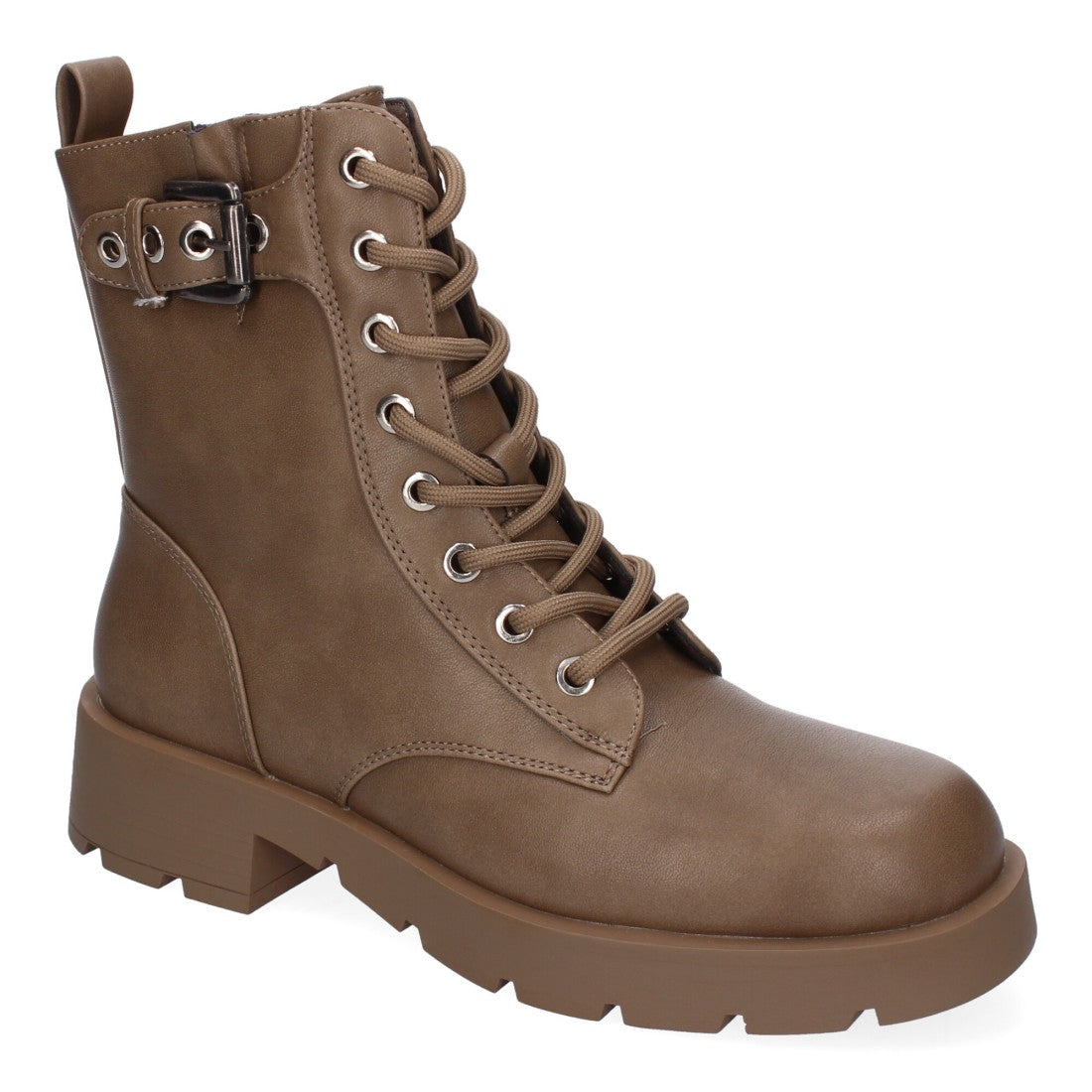 Botines Elegantes Kaki con Detalles Distintivos