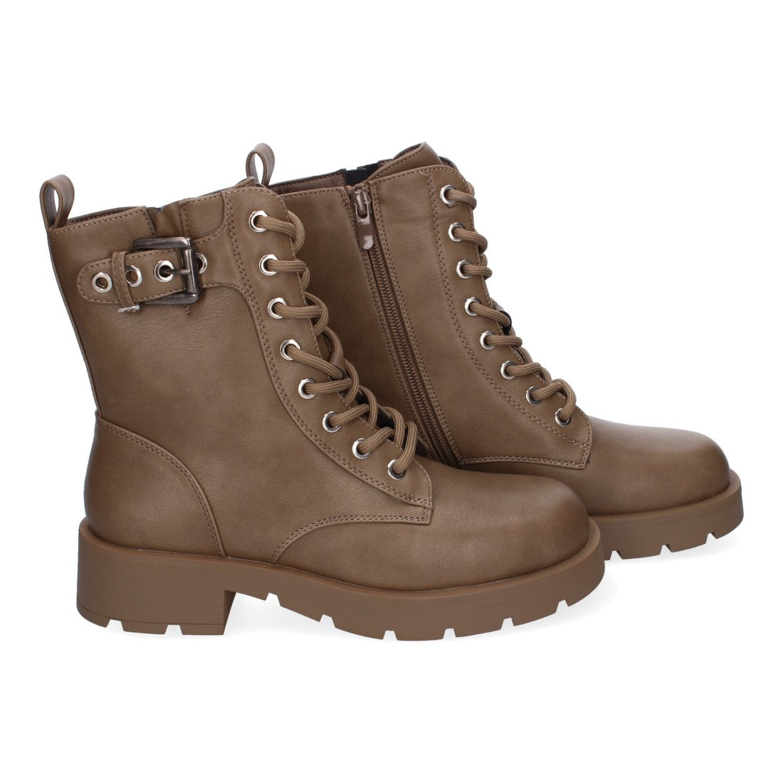 Botines Elegantes Kaki con Detalles Distintivos