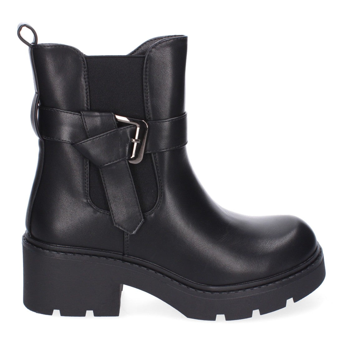 Botines Elegantes Negro con Detalles Distintivos