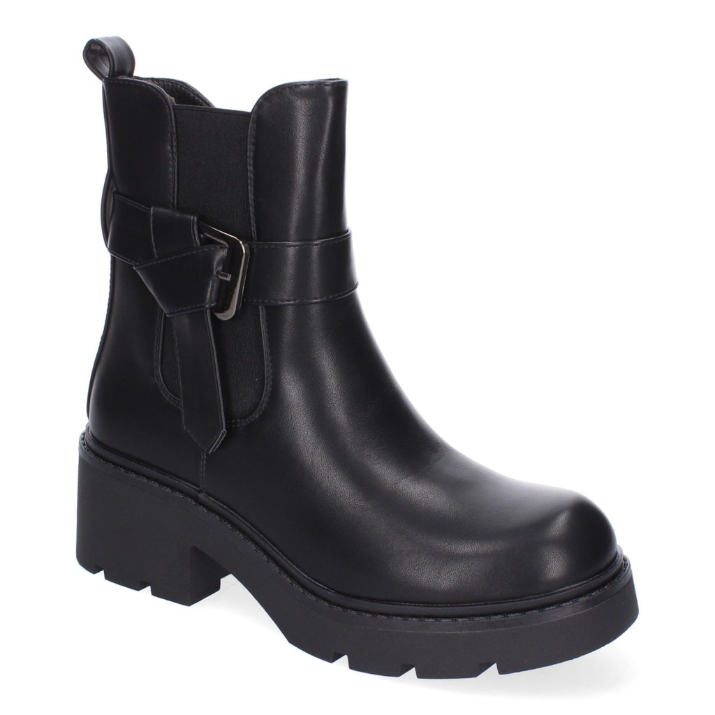 Botines Elegantes Negro con Detalles Distintivos
