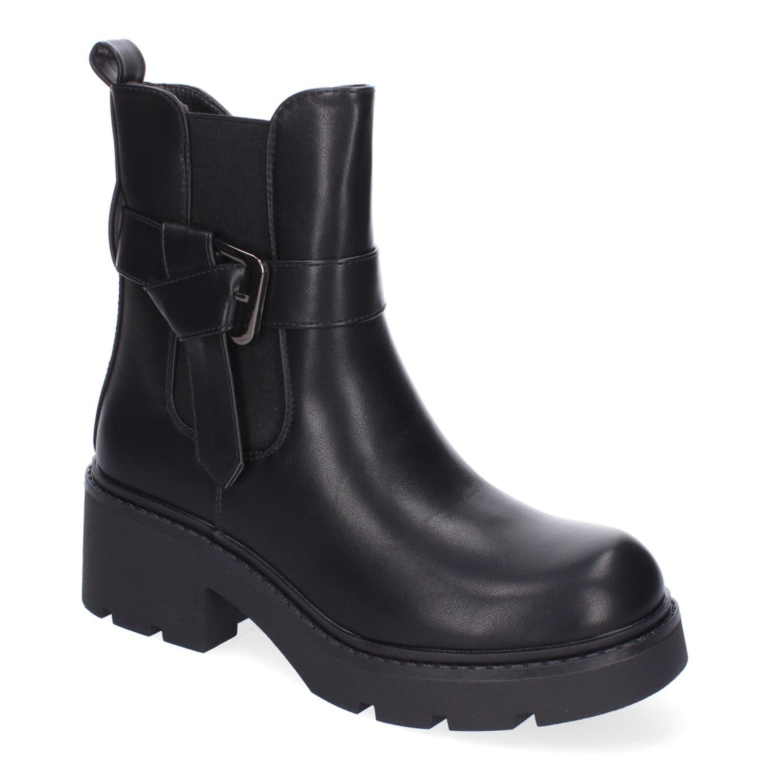 Botines Elegantes Negro con Detalles Distintivos