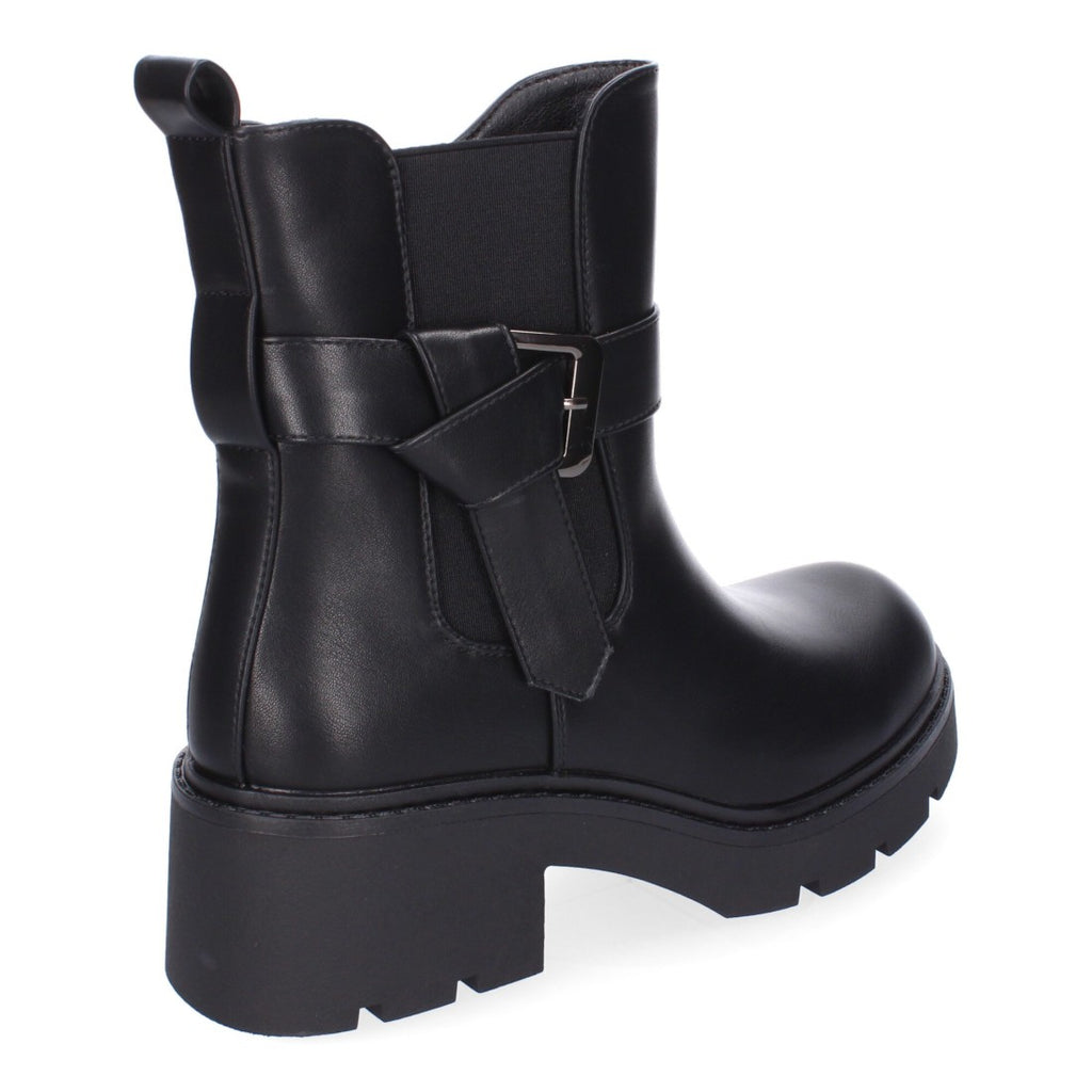 Botines Elegantes Negro con Detalles Distintivos