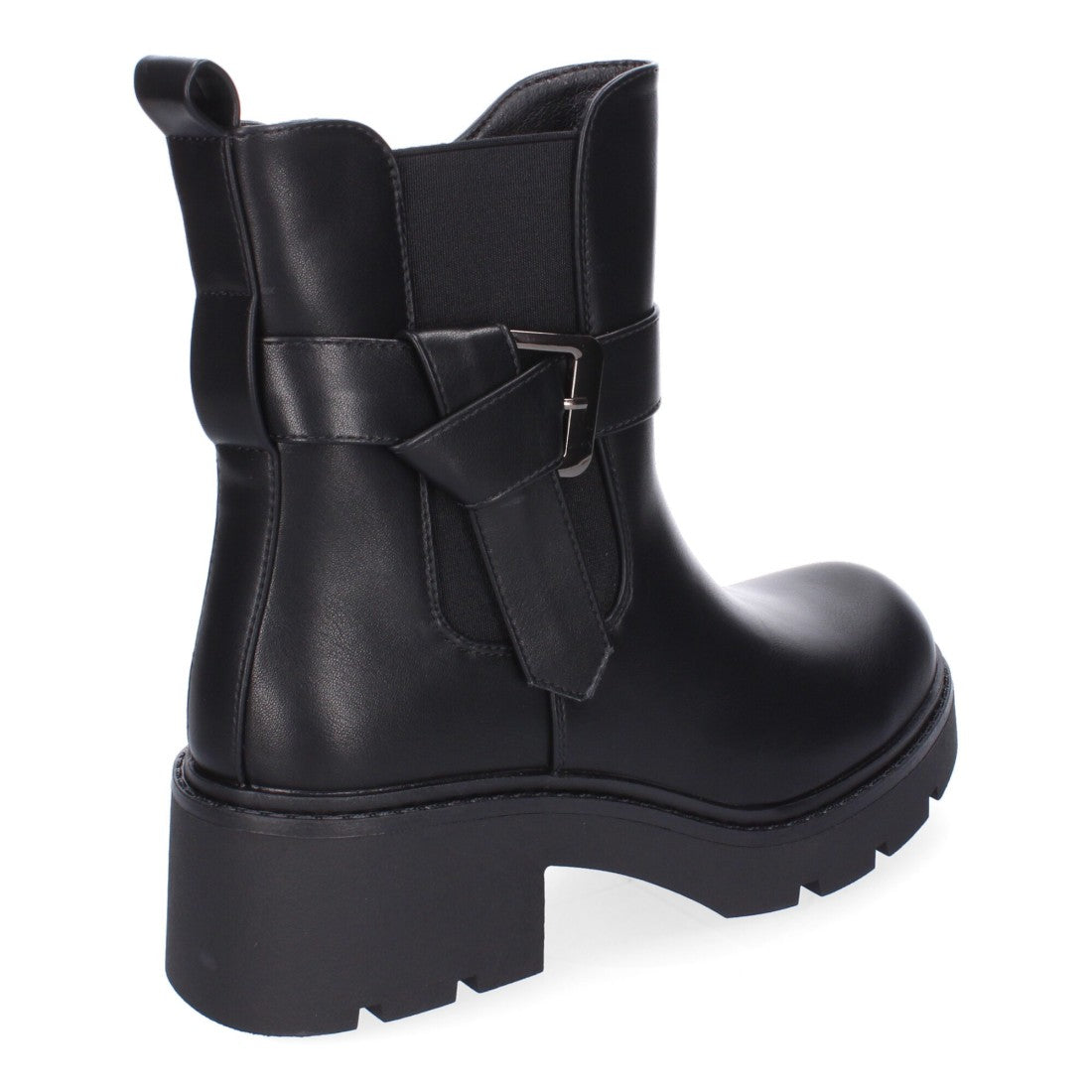 Botines Elegantes Negro con Detalles Distintivos