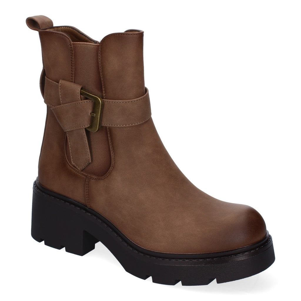 Botines Elegantes Kaki con Detalles Distintivos