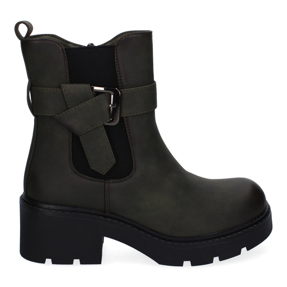 Botines Elegantes Verde con Detalles Distintivos