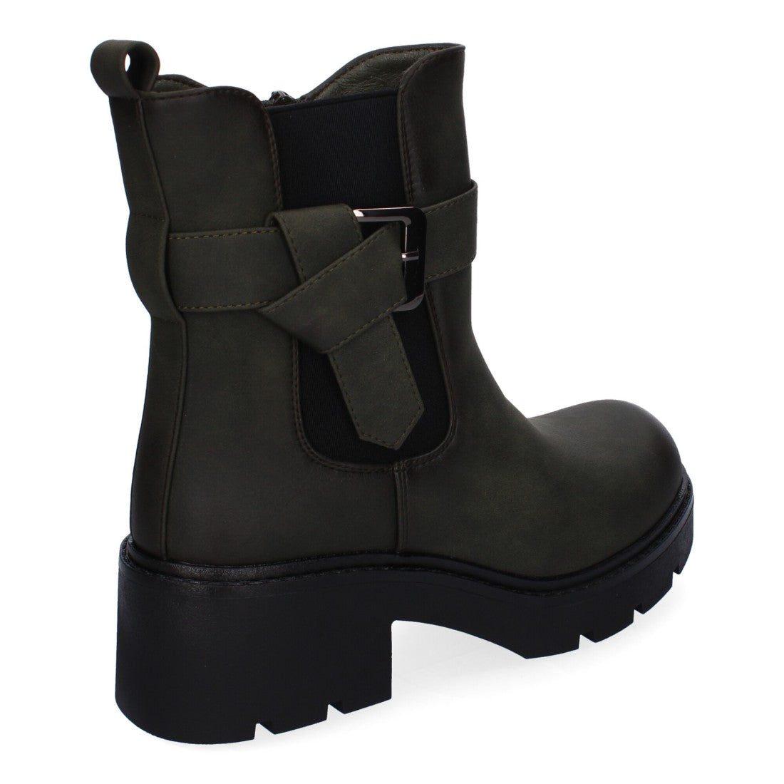 Botines Elegantes Verde con Detalles Distintivos