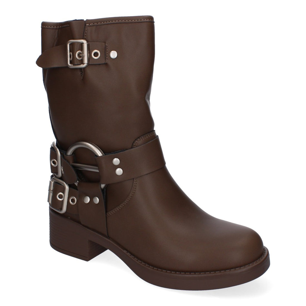 Botines Elegantes Kaki con Detalles Distintivos