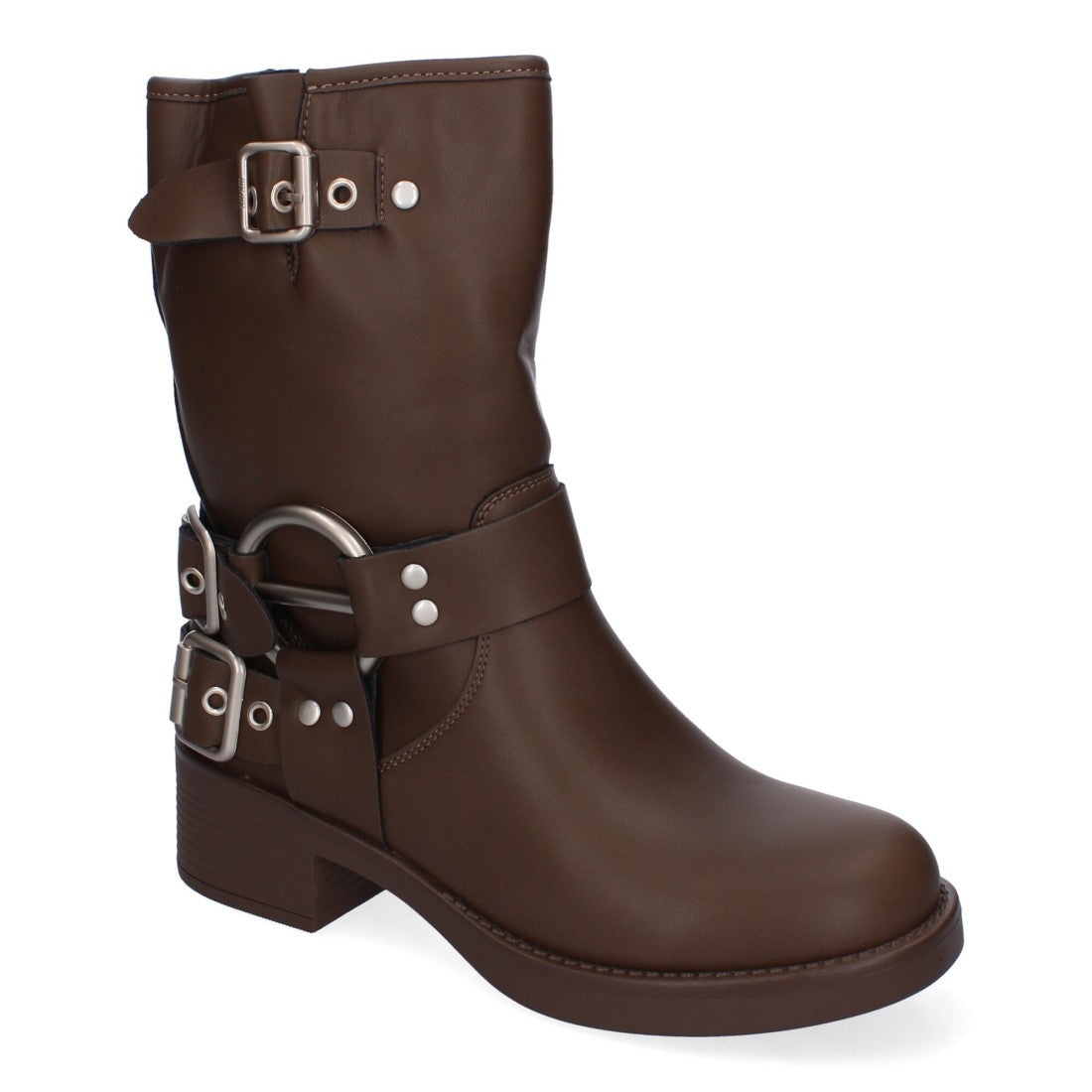 Botines Elegantes Kaki con Detalles Distintivos