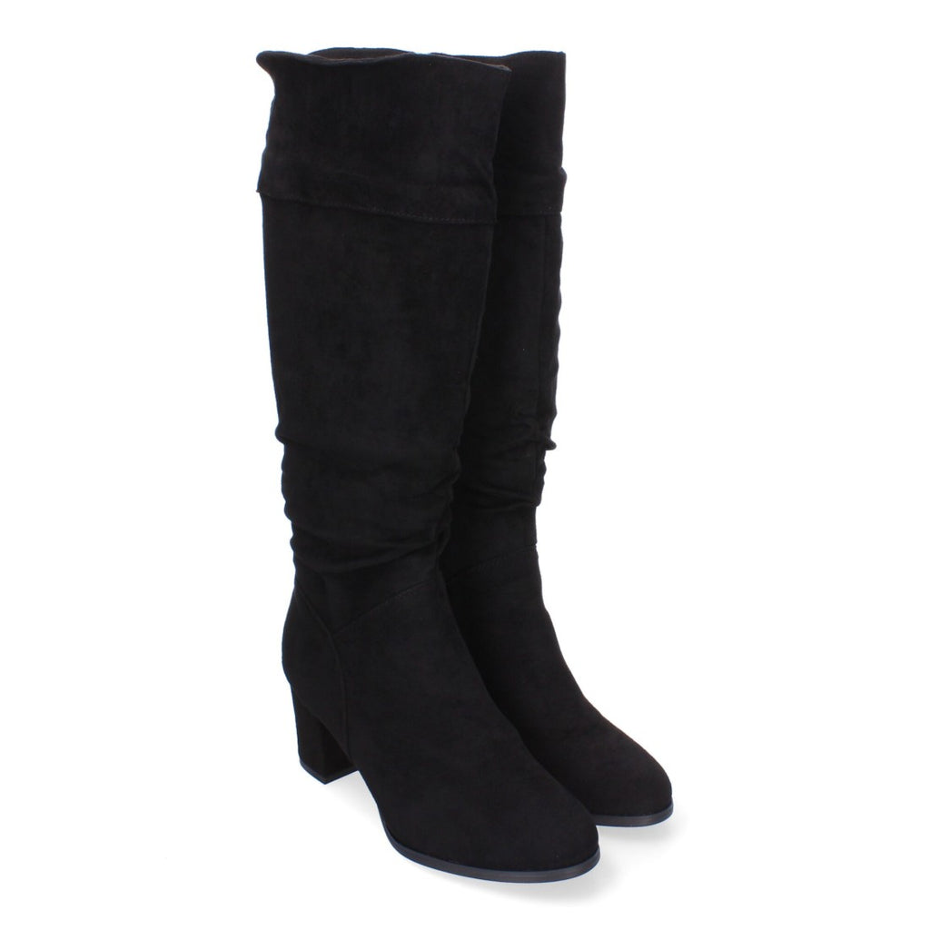 Botas Altas con Caña Arrugada - Negro