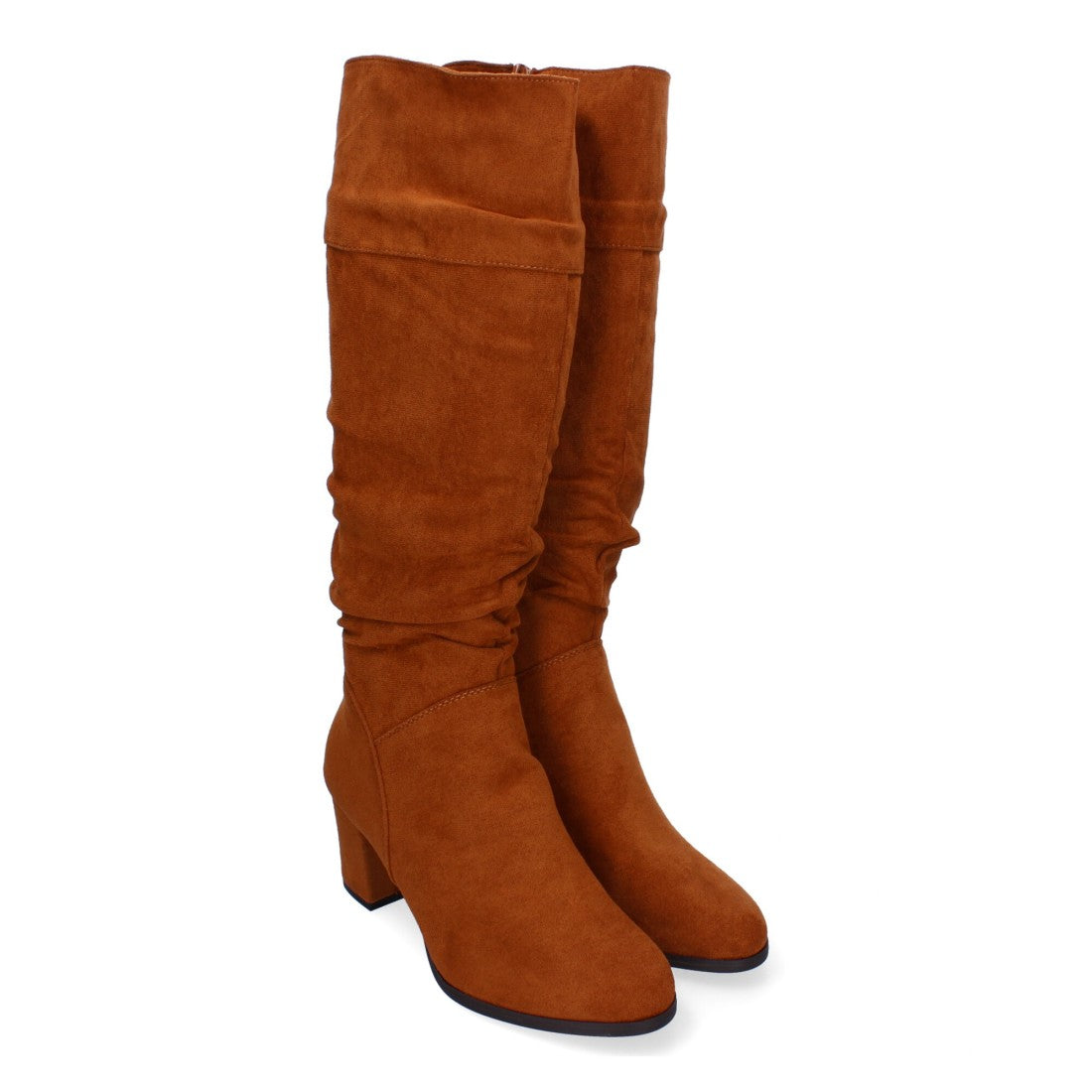 Botas Altas con Caña Arrugada - Camel