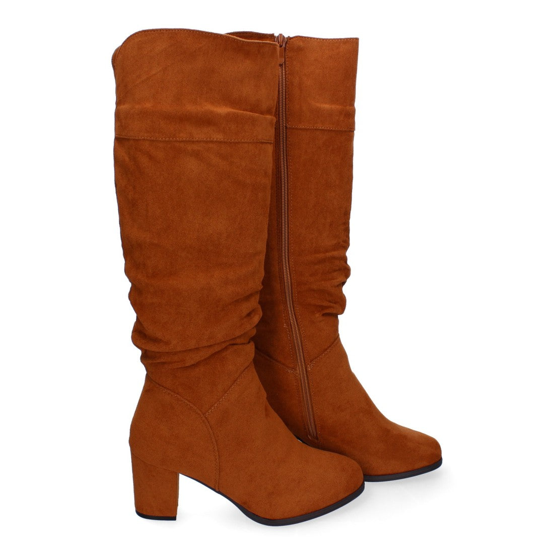 Botas Altas con Caña Arrugada - Camel