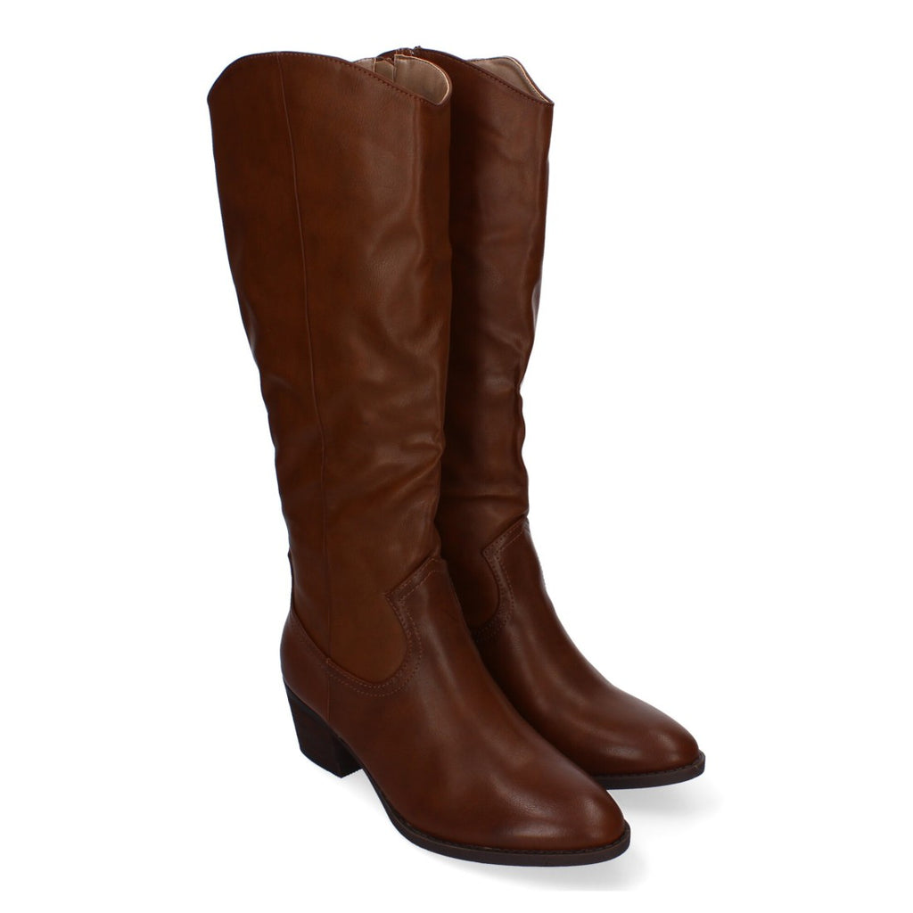 Botas con Tacón y Punta Redonda - Kaki