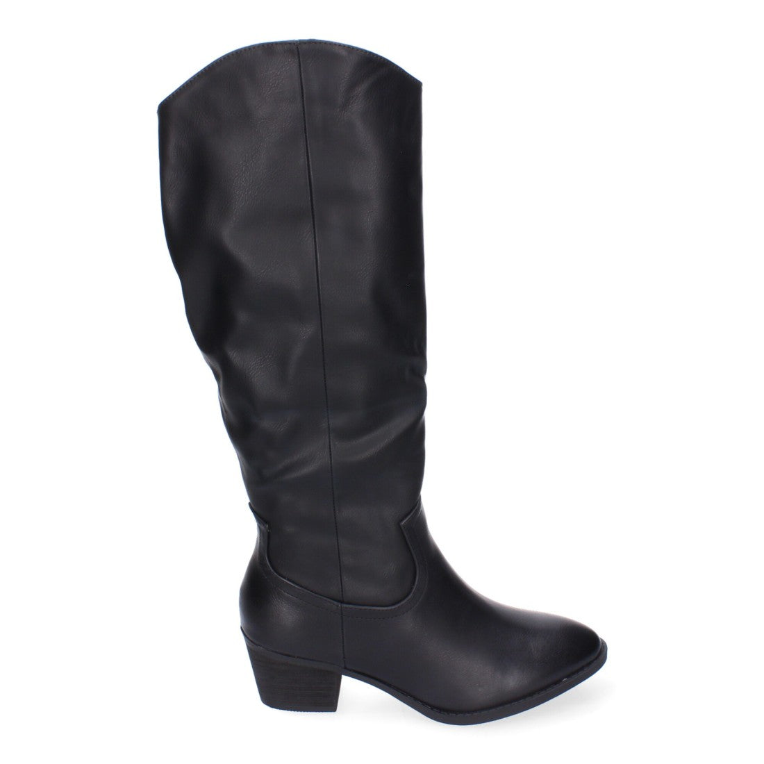 Botas con Tacón y Punta Redonda - Negro