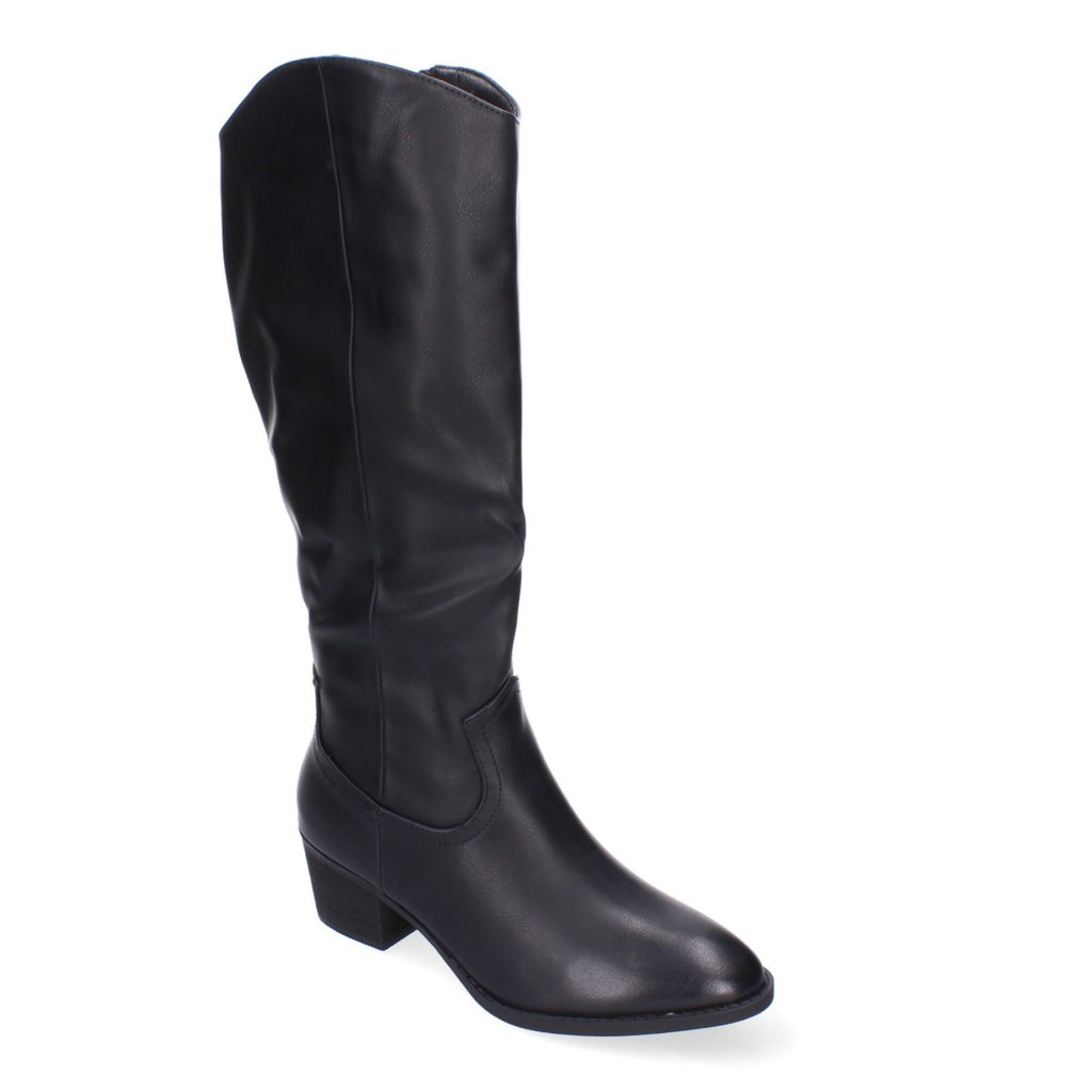 Botas con Tacón y Punta Redonda - Negro