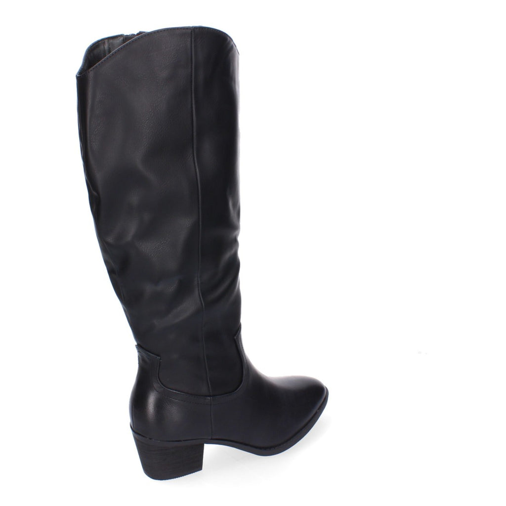 Botas con Tacón y Punta Redonda - Negro