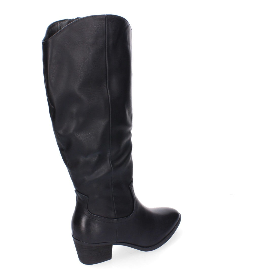 Botas con Tacón y Punta Redonda - Negro